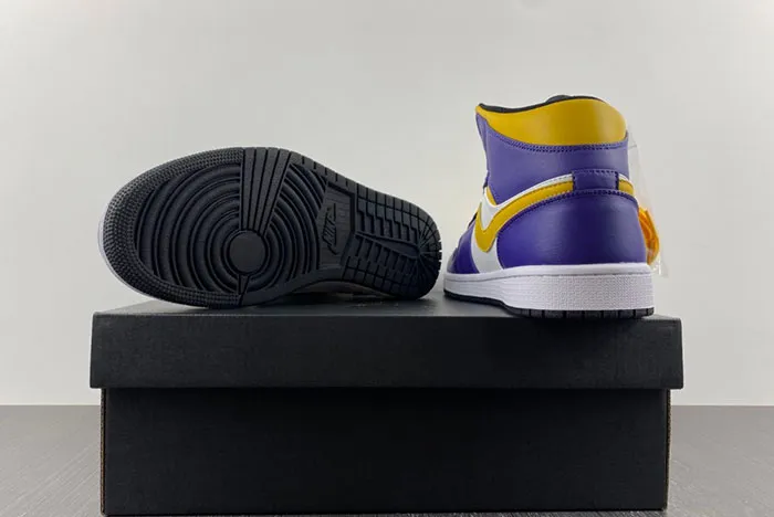 Air Jordan 1 Mid Lakers Dark Concord Taxi White Black DQ8426 517