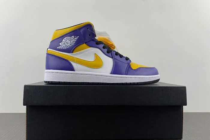Air Jordan 1 Mid Lakers Dark Concord Taxi White Black DQ8426 517