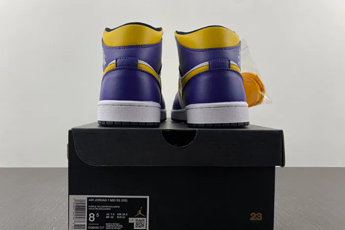 Air Jordan 1 Mid Lakers Dark Concord Taxi White Black DQ8426 517