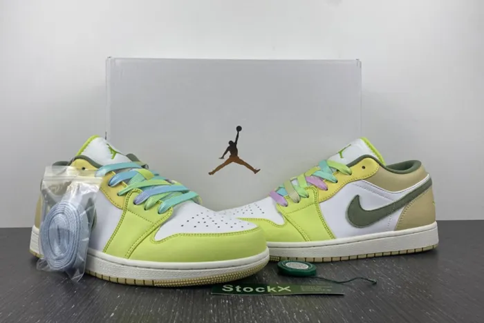 Air Jordan 1 Low Sail Light Olive Pale Citron Desert FD9906-131