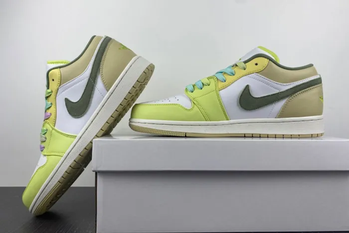 Air Jordan 1 Low Sail Light Olive Pale Citron Desert FD9906-131