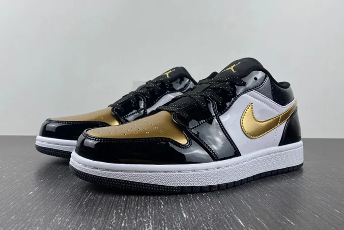 Air Jordan 1 Low Gold Toe Metallic Gold Black White DR6970-071
