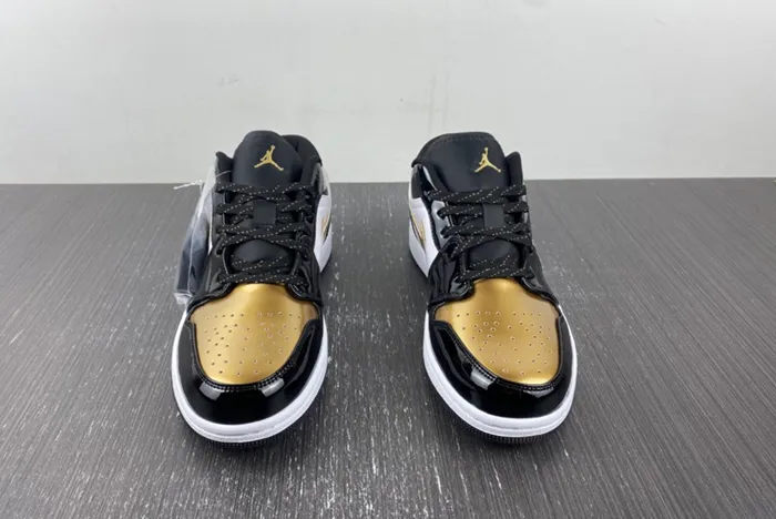 Air Jordan 1 Low Gold Toe Metallic Gold Black White DR6970-071