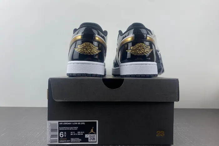 Air Jordan 1 Low Gold Toe Metallic Gold Black White DR6970-071