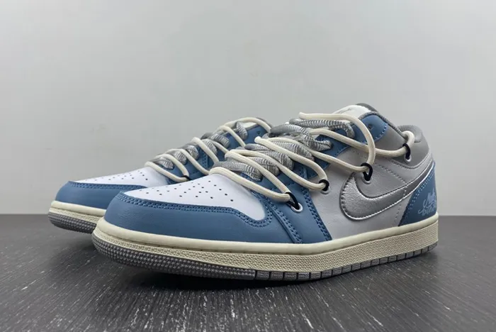Air Jordan 1 Low Blue Grey Silver 553558-053