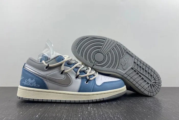 Air Jordan 1 Low Blue Grey Silver 553558-053
