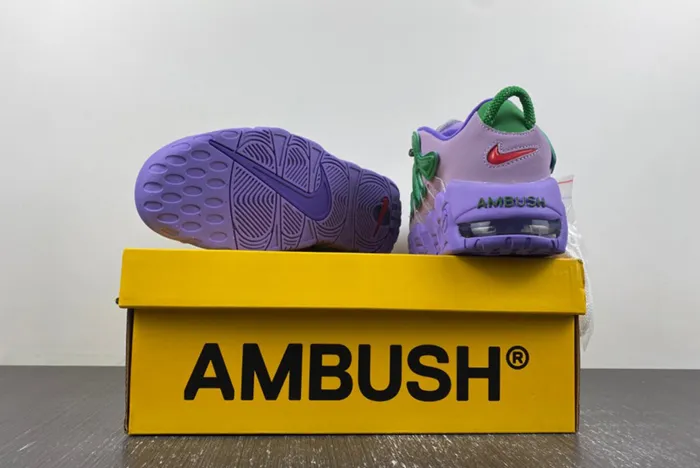 Detailed Look at the AMBUSH x Nike Air More Uptempo Low Lilac FB1299-500