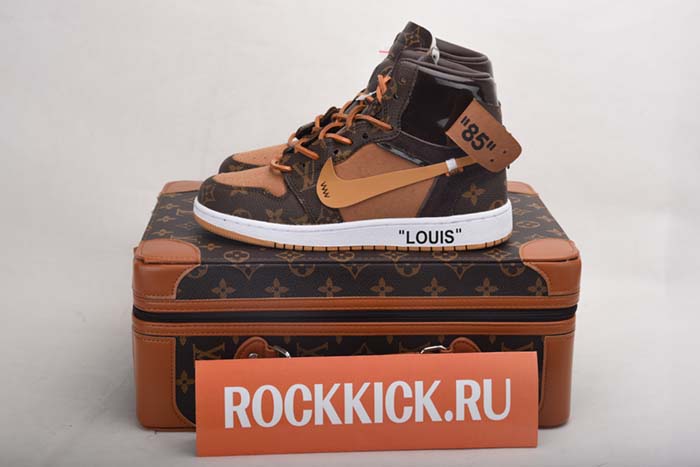 l**is V*t*n x off-white x air jordan 1 customs mens aq0818-158